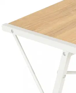 Pracovní stoly Psací stůl s policemi dřevotříska / ocel Dekorhome Bílá