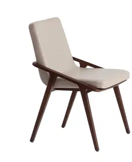 Luxusní jídelní židle Estila Kožená jídelní židle Vita Naturale z masivního dřeva 80cm