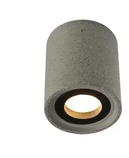 Moderní bodová svítidla ACA Lighting stropní svítidlo 1XGU10 černý beton D8,5XH10CM MONTE MK141S10B