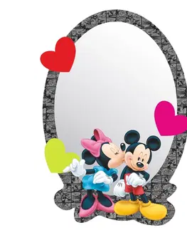 Samolepky na zeď AG Art Samolepicí dětské zrcadlo Mickey & Minnie, 15 x 21,5 cm 