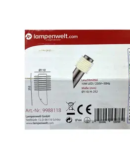 Svítidla Lampenwelt Lampenwelt - LED Venkovní nástěnná lampa LED/10W/230V IP44 
