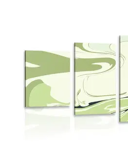Abstraktní obrazy 5-dílný obraz abstraktní vzor materiálů zelený