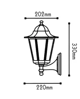 Rustikální venkovní nástěnná svítidla ACA Lighting Garden lantern venkovní nástěnné svítidlo HI6021B