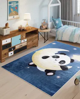 Dětské koberce Dětský koberec s motivem pandy na měsíci