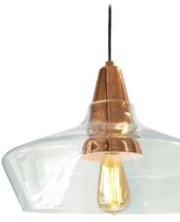 Moderní závěsná svítidla Sessak Designové závěsné svítidlo Laaka - pr. 400 x 200 mm, 28 W, měď, čiré sklo SE LAAKCU