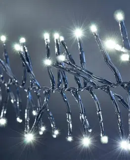 LED řetězy Solight LED venkovní vánoční řetěz s dálkový ovládáním - Cluster, 576 LED, 8 funkcí, časovač, IP44, studená bílá 1V11-W