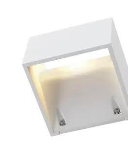 LED venkovní nástěnná svítidla SLV BIG WHITE LOGS WALL, venkovní nástěnné svítidlo, LED, 3000K, IP44, hranaté, bílé, 8 W 232101