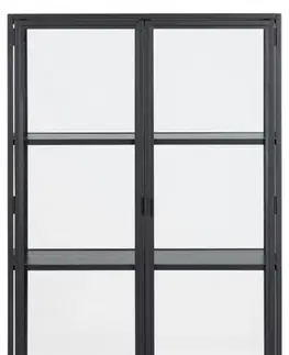 Regály a poličky Actona Vitrína Seaford 77x150 cm černá