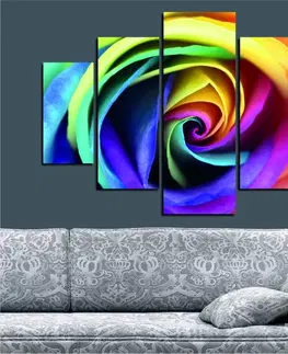 Obrazy Hanah Home Vícedílný obraz Colorful Rose 92 x 56 cm