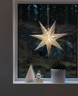 Vánoční světelná hvězda Konstsmide Christmas Dekorativní hvězda z papíru, stříbrná, 7cípá