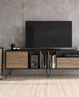 TV stolky Hanah Home TV stolek Mistico II 180 cm ořech/černý