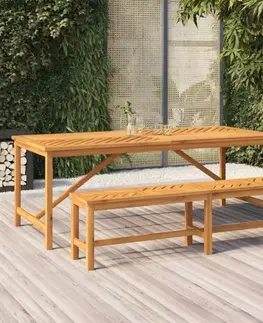 Zahradní stolky Zahradní jídelní stůl 200 x 90 x 74 cm masivní akáciové dřevo