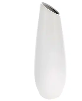 Vázy keramické Keramická váza Oval, 12 x 36 x 12 cm, bílá