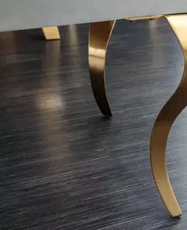 Lavice do jídelny LuxD Designová lavice Rococo 172 cm šedá / zlatá