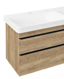 Koupelnový nábytek SAPHO SITIA dvojumyvadlová skříňka 116x50x44,1cm, 4xzásuvka, dub alabama