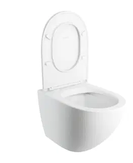 Záchody OMNIRES OTTAWA COMFORT závěsné WC se sedátkem, 54 x 37 cm, bílá mat OTTAWACMWBM