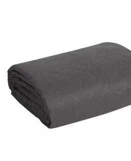 Jednobarevné přehozy na postel Designový přehoz Boni tmavě šedý