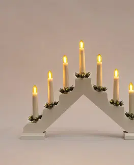 Vánoční svícny Exihand Adventní svícen 2262-210 dřevěný bílý, 7x34V/0,2W LED Filament žlutý
