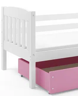 Postele BMS Dětská postel KUBUŠ 1 s úložným prostorem| bílá Barva: Bílá / bílá, Rozměr: 200 x 90 cm