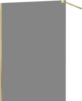Sprchové zástěny MEXEN/S KIOTO Sprchová zástěna WALK-IN 80x200 cm 8 mm, zlatá, kouřové sklo 800-080-101-50-40