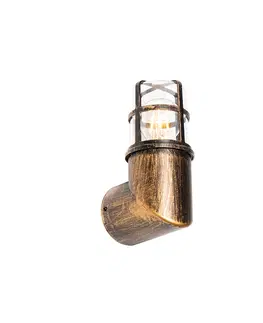 Venkovni nastenne svetlo Vintage venkovní nástěnná lampa mosaz IP54 20,8 cm - Kiki