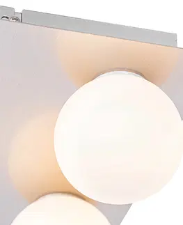 Venkovni stropni svitidlo Moderní koupelnové stropní svítidlo ocelové hranaté 4-světelné - Cederic