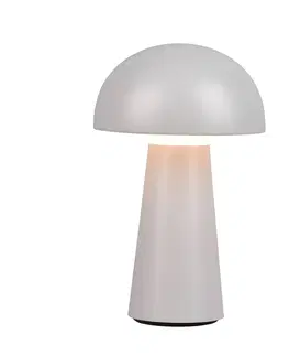 Venkovní osvětlení terasy Reality Leuchten Stolní lampa LED Lennon IP44 baterie stmívač šedá