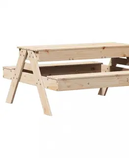 Zahradní stolky Dětský piknikový stůl s pískovištěm masivní borové dřevo