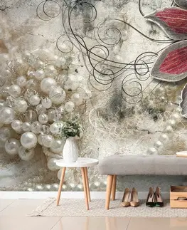 Abstraktní tapety Tapeta květiny s perlami