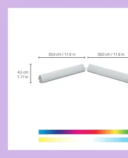 Chytré osvětlení WiZ Dual Bar lineární LED svítidlo 10,5W 800lm 2200-6500K RGB IP20 30cm, bílé / sada 2ks