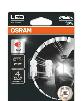 Autožárovky OSRAM LED W5W 2825DRP-02B RED 12V 1W W2,1x9,5d 