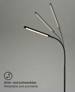 LED stojací lampy BRILONER LED stojací svítidlo, 126,5 cm, LED modul, 6W, 600lm, černá BRILO 1472015