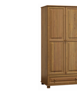 Šatní skříně Skříň šatní 2D BHAGIRA 1, šíře 80 cm, masiv borovice, moření: dub