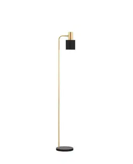 Designové stojací lampy NOVA LUCE stojací lampa PAZ zlatý kov černé kovové stínidlo černá základna E27 1x12W 230V IP20 bez žárovky 9050163