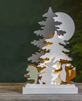 Vánoční vnitřní dekorace STAR TRADING LED světlo Forest Friends, zajíc, liška, ježek