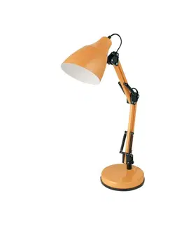 Stolní lampy do kanceláře ACA Lighting stolní lampa 1XE27 oranžová kov D15XD12XH50CM KINGSTON 2918OR