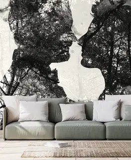 Černobílé tapety Tapeta podoba lásky v černobílém
