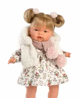 Hračky panenky LLORENS - 38352 JOELLE -realistická panenka se zvuky a měkkým látkovým tělem - 38 cm