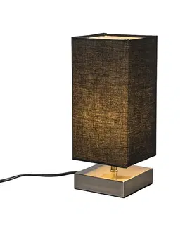 Stolni lampy Moderní stolní lampa černá s ocelí - Milo