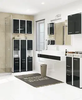 Koupelnový nábytek Ak furniture Koupelnová skříňka Fin I 30 cm bílá/grafit lesk