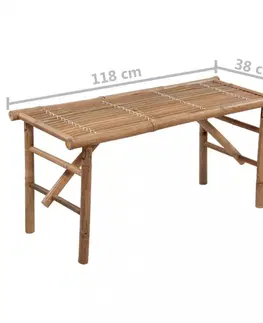 Zahradní lavice Skládací zahradní lavice s poduškou 118 cm bambus