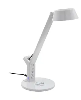 Stolní lampy kancelářské EGLO LED-Stolní lampa Banderalo CCT stmívatelná QI bílá