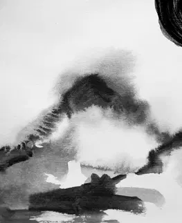 Samolepící tapety Samolepící tapeta černobílá japonská malba