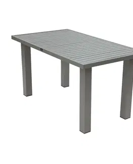 Zahradní stolky DEOKORK Hliníkový stůl výškově nastavitelný 140x80 cm TITANIUM (2v1)