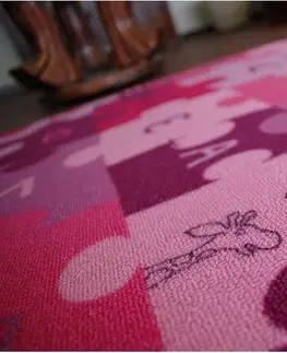 Koberce a koberečky Dywany Lusczow Dětský koberec PUZZLE fialový, velikost 300x450