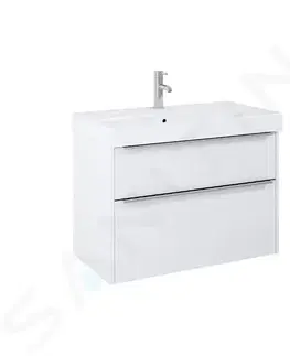 Koupelna JIKA Pure Skříňka s umyvadlem, 80x54x42 cm, 2 zásuvky, lesklá bílá H40B2344025002