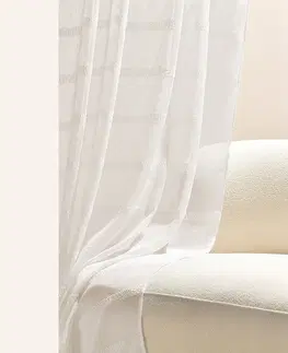 Záclony Měkká krémová záclona Maura se závěsem na kolečkách 250 x 250 cm