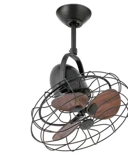 Stropní ventilátory FARO BARCELONA Ventilátor Keiki, nástěnný a stropní, AC, tmavě hnědý