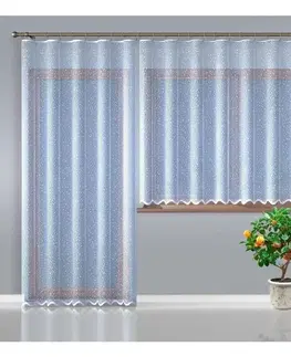 Záclony Forbyt, Hotová záclona nebo balkonový komplet, Loreta, bílá 330 x 150 cm