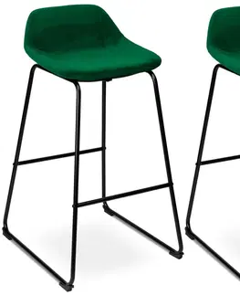 Barové židle TZB Barová židle Sligo Velvet zelená - 2 kusy